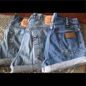 Vintage Levi and Wrangler High Waisted Shorts
